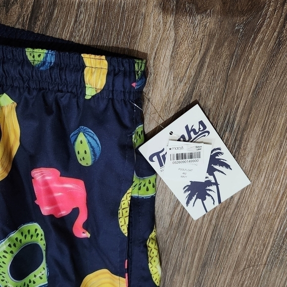Macy's Trunks Surf & Swim Co Navy Blue Pool Float Beach Wear Trunks Small NWT - Picture 14 of 16
